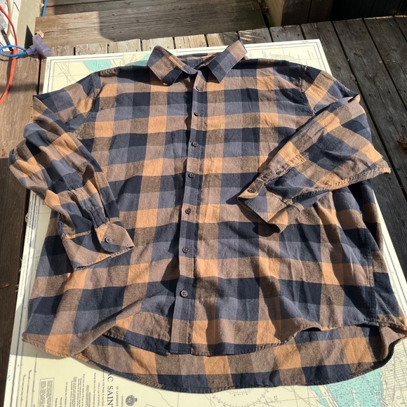 Brown Plaid EXP Button Up Flannel - Picture 2 of 4